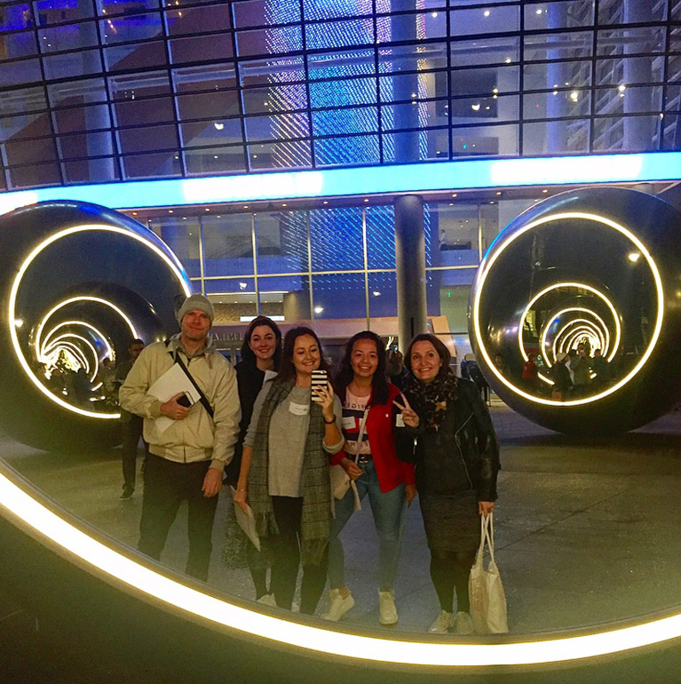 The Group outside of the new Chase Centre (David Hutton, Amy Coles, Dani West, Josie Copson, Cathy Adams)